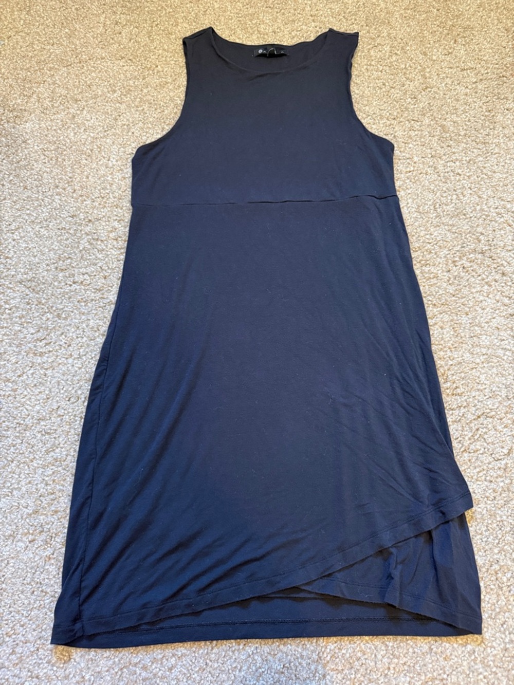 Athleta Black Sleeveless Asymmetrical Hem Dress
